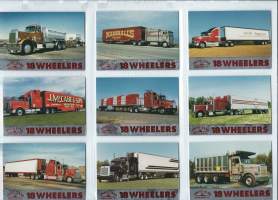 18 Wheelers - kuorma-auto keräilykuva 9 kpl muovitaskussa