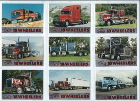 18 Wheelers - kuorma-auto keräilykuva 9 kpl muovitaskussa