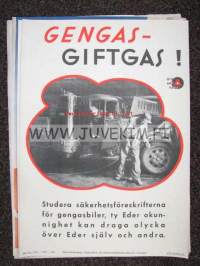 Gengas - Gifgas -työturvallisuusjuliste rutsinkielinen