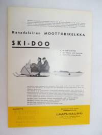 Ski-Doo BR-64, RD-64 moottorikelkat, leimattu &quot;P.V. Lyytisen Autoliike Kajaani&quot; -myyntiesite / snow scooter brochure with dealer´s stamp