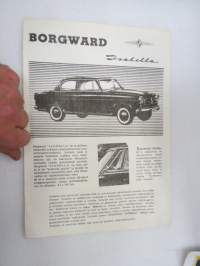 Borgward Isabella -myyntiesite / brochure (kopioitu markkinointikäyttöön jossain lehdessä olleesta esittelystä - (&quot;kotikutoinen&quot;)