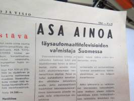 Radio ja Visio 1961 nr 3 - ASA Radio Oy mainoslehti / myyntiesite -radio manufacturer´s customer magazine / brochure