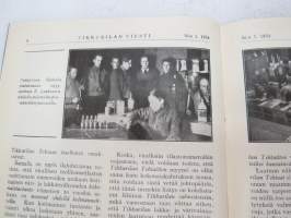 Tikkurilan Viesti 1934 nr 1 -asiakaslehti, sisältää mm. asiapitoisia ammattiartikkeleita maalaus- suojaus- ja pinnoitustöistä ja materiaaleista -customer