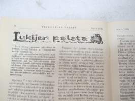 Tikkurilan Viesti 1934 nr 4 -asiakaslehti, sisältää mm. asiapitoisia ammattiartikkeleita maalaus- suojaus- ja pinnoitustöistä ja materiaaleista -customer