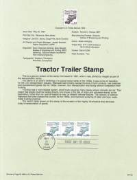 USA - 1994, May 25h: Tractor Trailer - Vetoauto ja perävaunu. Ensipäiväleima, valmis kokoelmasivu sisältää itse postimerkin/postimerkit että paino- ja taustatiedot.