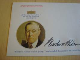 Presidentti Woodrow Wilson, 1977, USA, ensipäiväkuori, FDC, hieno esim. lahjaksi. Katso myös muut kohteeni mm. noin 1 500 erilaista amerikkalaista