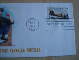 Klondike Gold Rush, 1998, USA, ensipäiväkuori, FDC. Kultakuume, kullankaivaja, kullanhuuhdonta. Katso myös muut kohteeni mm. noin 1500 erilaista amerikkalaista