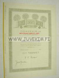 Oy Tammet, Tammisaari 1950, 180 000 mk -osakekirja