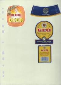 Kyproslaisia olutetikettejä n 2 kpl sivuilla  olutetiketti