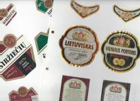 Liettualaisia olutetikettejä n 5 kpl sivuilla  olutetiketti