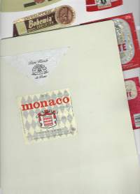 Monaco Mexico yms olutetikettejä n 5 kpl sivuilla  olutetiketti