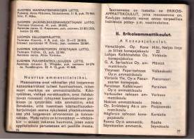 Käsiteollisuus kalenteri 1950. Normaalien    allakan tietojen lisäksi tietoa  todella  monista  tuon  ajan  oppilaitoksista  joita  on  ollut  rusaasti  Suomessa.