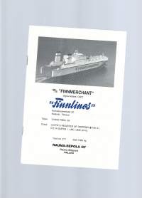 MS Finnmerchant Finnlines Rauma Repola 1982  laivaesite varustamoesite laivayhtiöesite 32 sivua