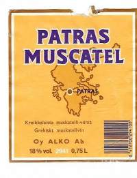 Patras Muscatel  - viinaetiketti