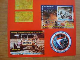 Kokoelma avaruus-aihetta: 6 maksikorttia vuosilta 1969-1980 ja Apollo 15 juliste/postimerkkiarkki. Hienot esim. lahjaksi. Katso myös muut kohteeni.