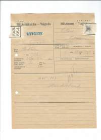 Sähkösanoma / Telegram  Littoinen 1924 - sähkösanoma