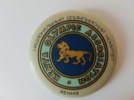 Moskova olympia 1980 - Moscow Olympics - Kansallisen Olympiakomitean tunnus - Kenia -neulakiinnitteinen rintamerkki, virallinen tuote / official badge