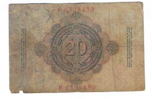 Saksa 20 markkaa 1910 seteli