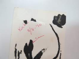 Kirka - Kirill Babitsin - Ihailijakortti / valokuva, jolla omakätinen nimikirjoitus, taustalla saajan (Leila) kirjoittama päiväys; 8.8.1970 -fan card with autograph