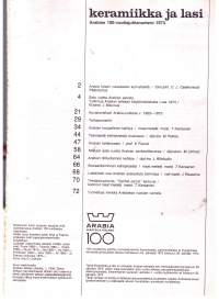 Keramiikka  ja lasi- Arabian  100-vuotis  julkaisu  1973