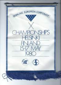 Bowling Champioahips Helsinki 1980 - matkailuviiri  25x19 cm