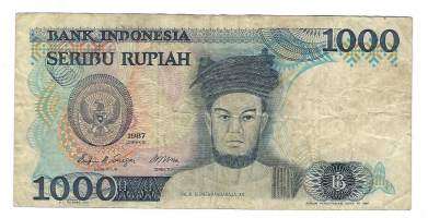 Indonesia  1000  Rupiah  1987 seteli