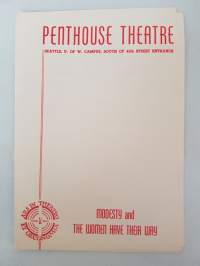 Penthouse Theatre program, Modesty and the Women Have Their Way, 1951