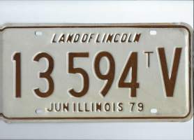 Land of Lincoln 13594 T V, Jun  Illinois 79 - rekisterikilpi 15x30 cm peltiä,käyttämätön