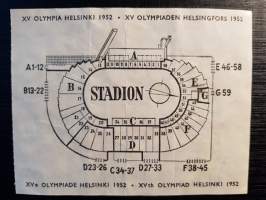 XV Olympia Helsinki 1952, pääsylippu E 55