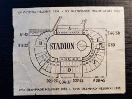 XV Olympia Helsinki 1952, pääsylippu B 14