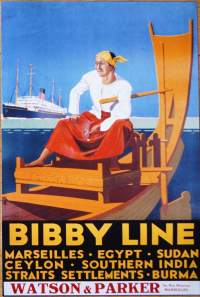 Bibby Line  - laivajuliste juliste n 34x23 cm jälkipainos