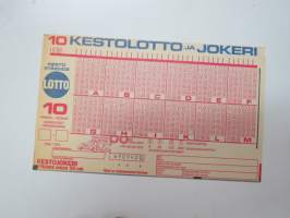 Lottokuponki - Lotto 10 Kestolotto ja Jokeri nr 6909400 -Lotto / lottery-coupon