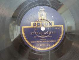 Odeon A 228 117 Kulkijan unelma (kertosäkeen laulanut Heikki Tuominen) / Syysruusuja (soittanut Dajos Belan tanssiorkesteri) -savikiekkoäänilevy / 78 rpm record
