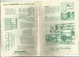 Skanno hyllor   tuote-esite ja kilpailu 4 sivua rutsiksi 1954