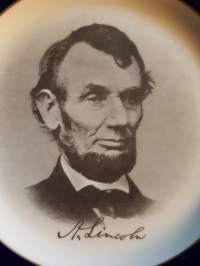 Presidentti Abraham Lincoln, Pickard China USA, keräily lautanen. Rajoitettu painos 5000 lautasta.