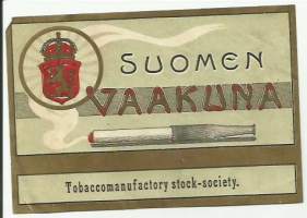 Suomen Vaakuna   - tupakkaetiketti