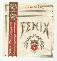 Fenix   - tupakkaetiketti  valmistettu 1912