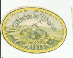Habana Tabrica de Tabacos - tupakkaetiketti