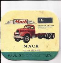 Mack- autokortti, keräilykuva, kahvipakettikuva