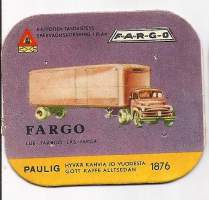 Fargo  - autokortti, keräilykuva, kahvipakettikuva