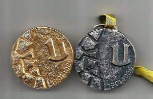 Turun Urheiluliitto 1906-1986  mitali 40 mm kulta ja hopea 2 kpl