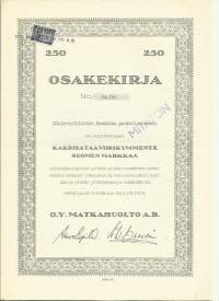 Matkahuolto Oy   osakekirja, Helsinki 28.4.1954