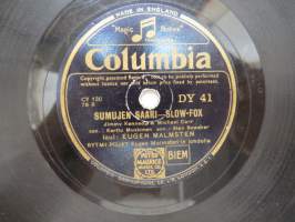 Columbia DY 41 Eugen Malmsten - Sumujen saari / Taikayö -savikiekkoäänilevy, 78 rpm 10&quot; record