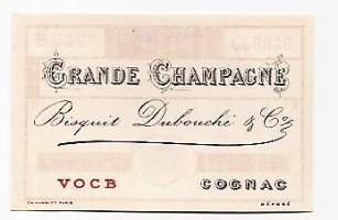 Grande Champagne Bisquit Dubouchi&amp;Co, VOCB Cognac - vanha viinaetiketti / Ch Humbolt Paris