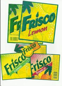 Frisco  Lemon  ja Tropical  -   juomaetiketti 2 eril