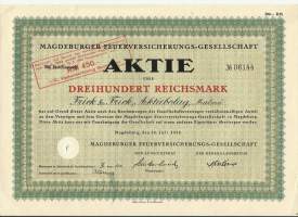 Magdeburger Feuerversicherungs-Gesellschaft 1928  Aktie - osakekirja