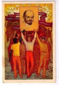 Postikortti: Lenin jalustalle.  Lähetetty 22.8.73 / Kulkenut Suomeen.