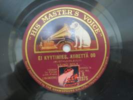 His Masters Voice X 2375, Väino Sola - Sonja (venäläinen ballaadi) / Ei kyytimies, kiirettä oo (mustalaislaulu) -savikiekkoäänilevy / 78 rpm 10&quot; record