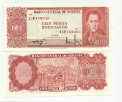 Bolivia 100 Peso Bolivianos 1962  seteli