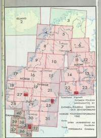 Pohjolaoppaan karttalehti kansio Nordiaciceronen  1969 - kartta